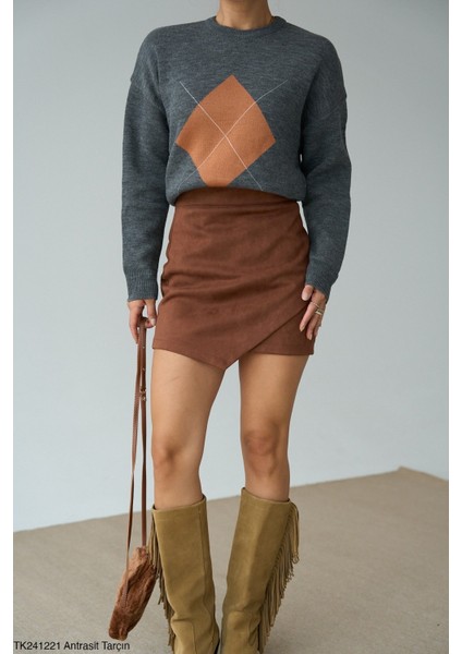 Kadın Baklava Desenli Kalın Kışlık Kazak fiyatları