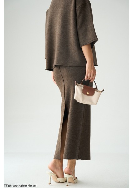 Kadın Triko Etek Kazak Ikili Takım