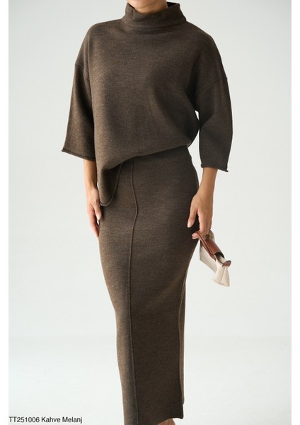 Kadın Triko Etek Kazak Ikili Takım fiyatları