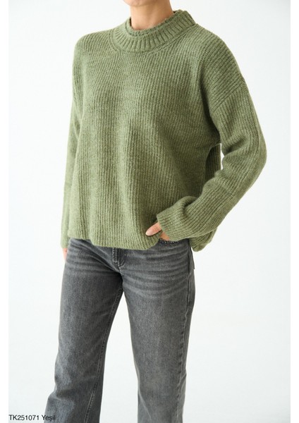 Kadın Bisiklet Yaka Triko Kazak