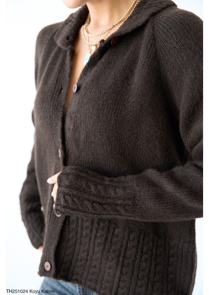 Erkek Yaka Düğmeli Triko Hırka