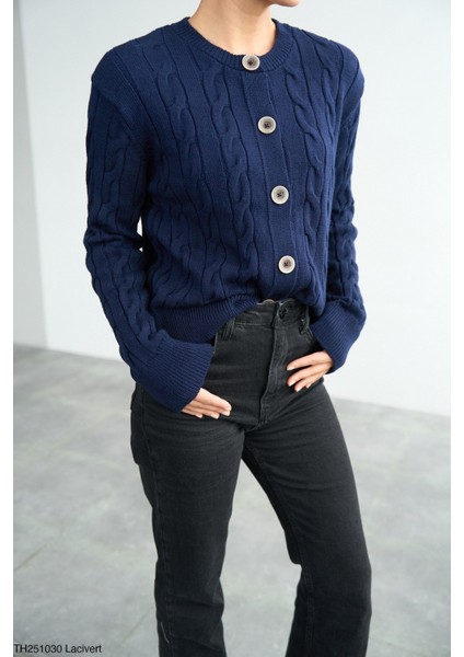 Kadın Saç Örgü Basıc Düğmeli Triko Hırka fiyatları