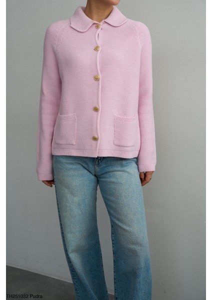 Kadın Rekli Düğmeli Çift Çepli Uzun Oversize Triko Hırka fiyatları