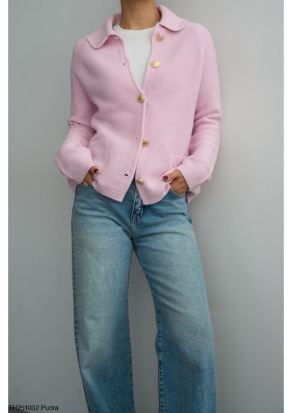 Kadın Rekli Düğmeli Çift Çepli Uzun Oversize Triko Hırka modelleri