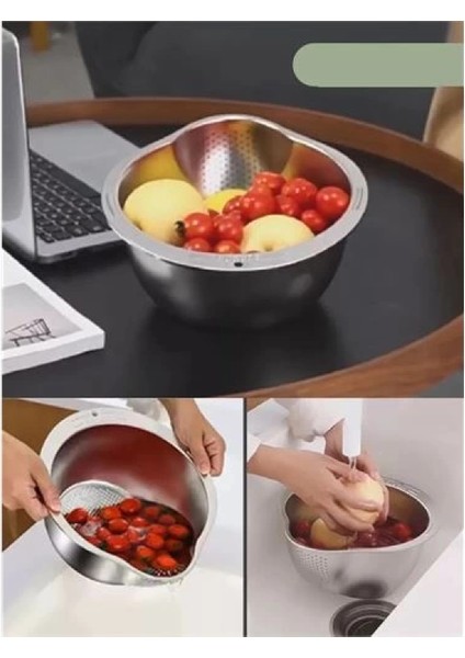 Inox Süzgeç Pirinç Makarna Salata Süzgeci 304 Paslanmaz Çelik 2 Adet fırsatları