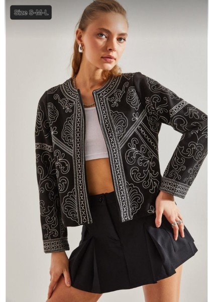Etnik Nakışlı Siyah Ceket fiyatları