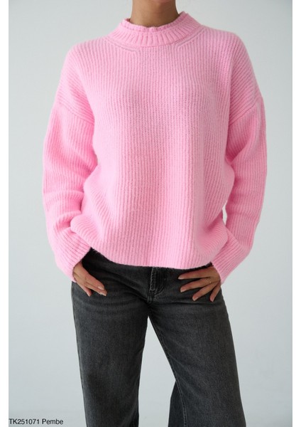 Kadın Bisiklet Yaka Triko Kazak