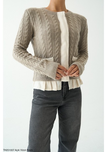 Kadin Düğmeli Standart Beden Triko Hirka modelleri