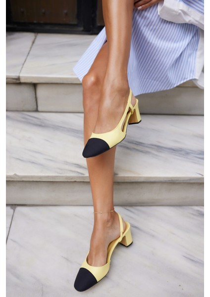 Chal Kadın Sari Kalın Topuklu Sandalet fırsatları