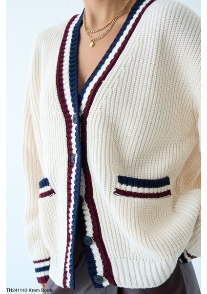 Kadın Fitilli Cepli Oversize Triko Hırka fırsatları