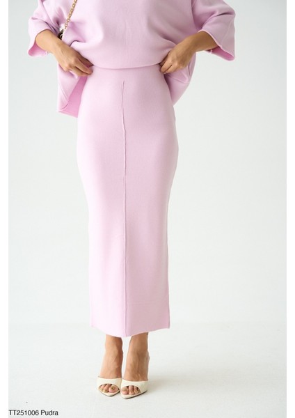 Kadın Triko Etek Kazak Ikili Takım