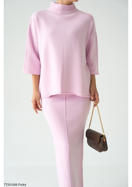 Kadın Triko Etek Kazak Ikili Takım modelleri