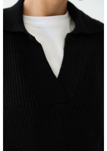 Kadın Erkek Yaka Uzun Kollu Basic Triko Kışlık Kazak fiyatları