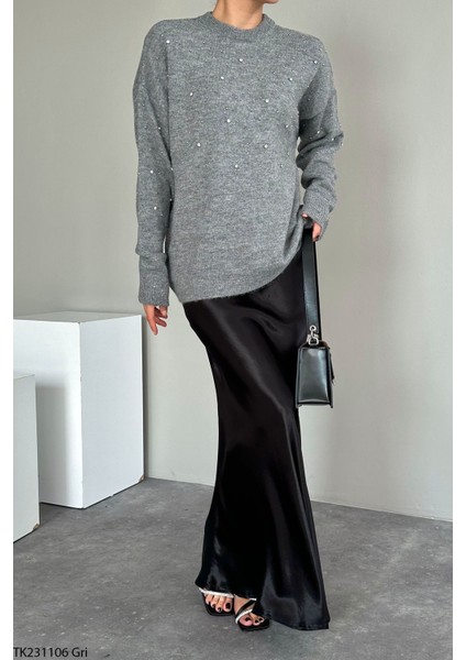 Kadın Taş Detaylı Peluş Standart Kazak fiyatları