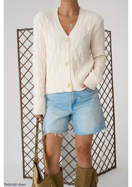 Düğmeli Triko Hırka modelleri