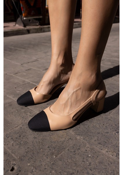 Chal Kadın Sari Kalın Topuklu Sandalet