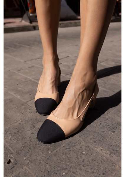 Chal Kadın Sari Kalın Topuklu Sandalet