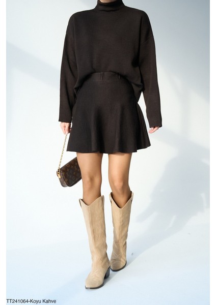 Kadın Triko Mini Etek-Kazak Ikili Takım fiyatları