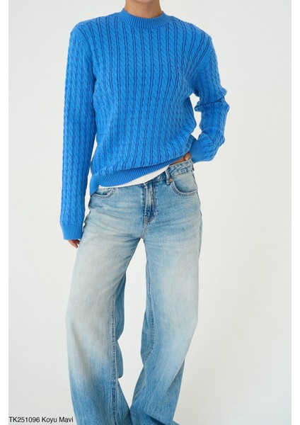 Kadın Basıc Saç Örgü Detaylı Kışlık Standart Kazak fiyatları