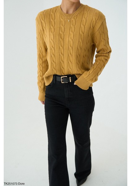 Kadın Basıc Saç Örgü Detaylı Kışlık Kazak fiyatları