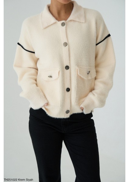 Kadın Erkek Yaka Ceket Tipi Peluş Düğmeli Kışlık Hırka fiyatları