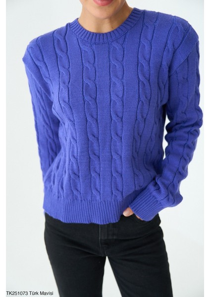 Kadın Basıc Saç Örgü Detaylı Kışlık Kazak fiyatları