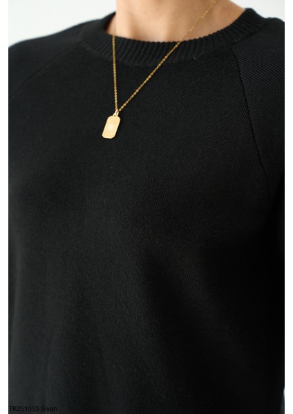 Kadın Bisiklet Yaka Basıc Regular Kesim Kazak