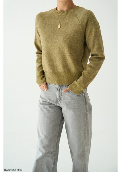 Kadın Bisiklet Yaka Basıc Regular Kesim Kazak fiyatları