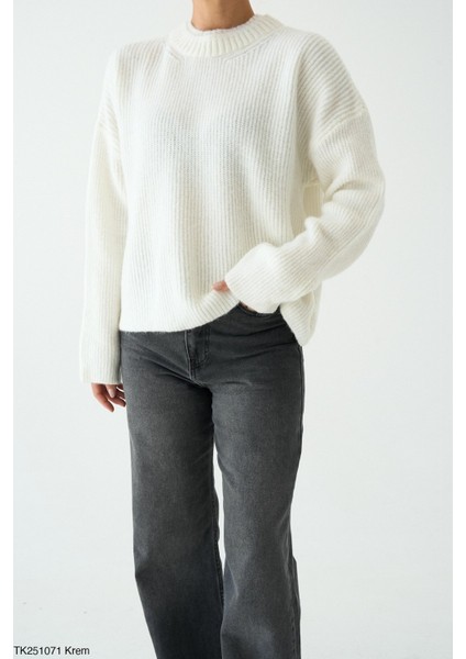 Kadın Bisiklet Yaka Triko Kazak modelleri