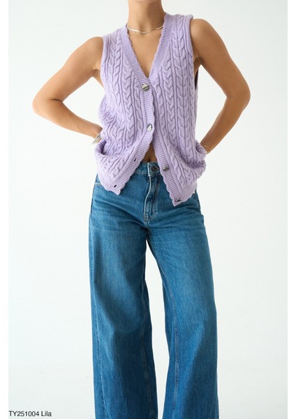 Kadın Kolsuz Düğmeli Örme Yelek fiyatları