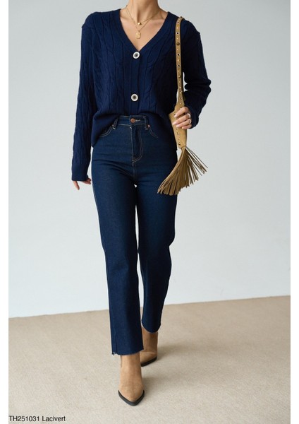 Kadın Selanik Örgü Basıc Triko Hırka