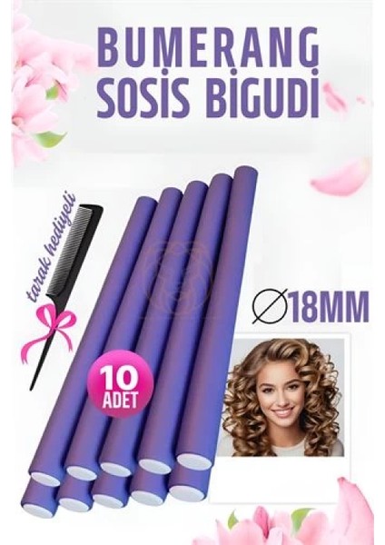 Bumerang Sosis Bigudi Tarak Seti 18 mm Kalınlık 10 Adet fiyatları
