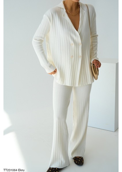 Kadın Hırka Pantolon Kazak Ikili Takım