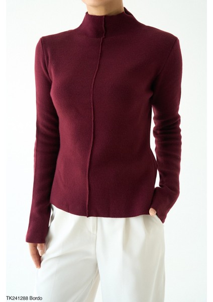 Kadın Yarım Boğaz Fitilli Body Kazak modelleri