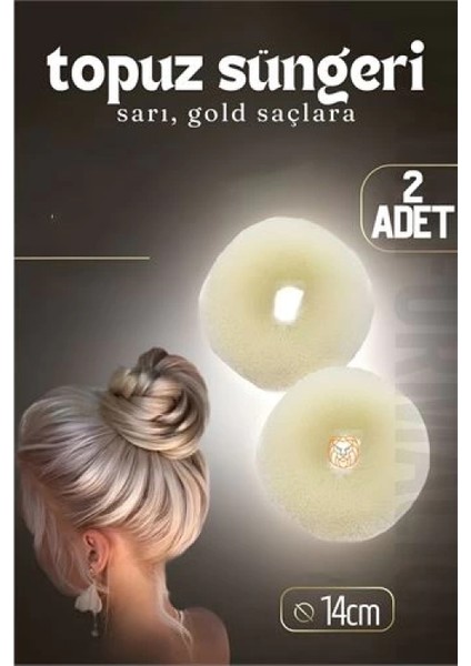 Gold Saç Topuz Süngeri 2 Adet 14 cm Çap 6 cm Kalınlık fiyatları