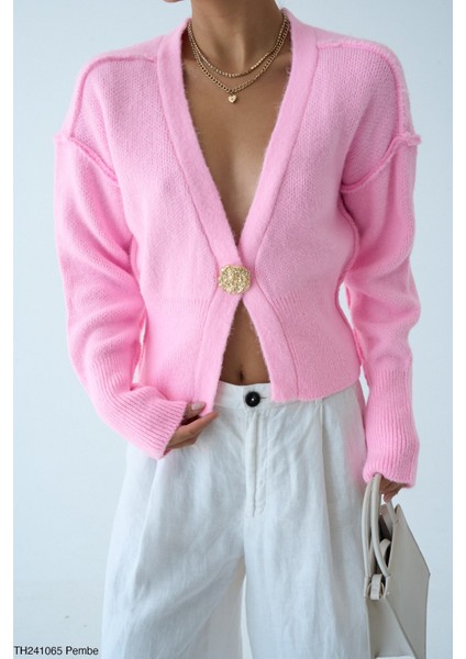 Kadın Tokalı Önden Kapamalı Triko Hırka modelleri