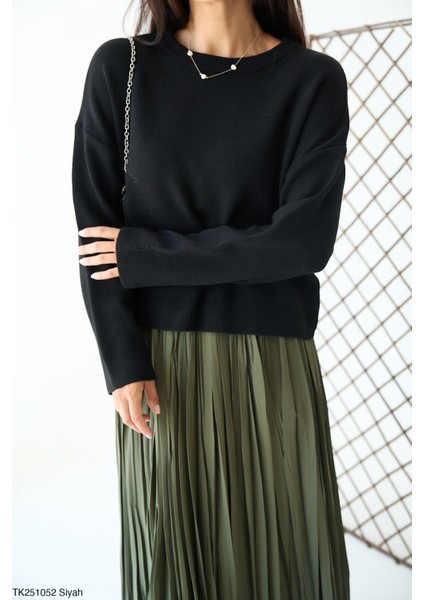 Kadın Ince Basic Bisiklet Yaka Sezonluk Triko Kazak fiyatları