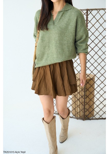 Kadın Erkek Yaka Uzun Kollu Basic Triko Kışlık Kazak fiyatları