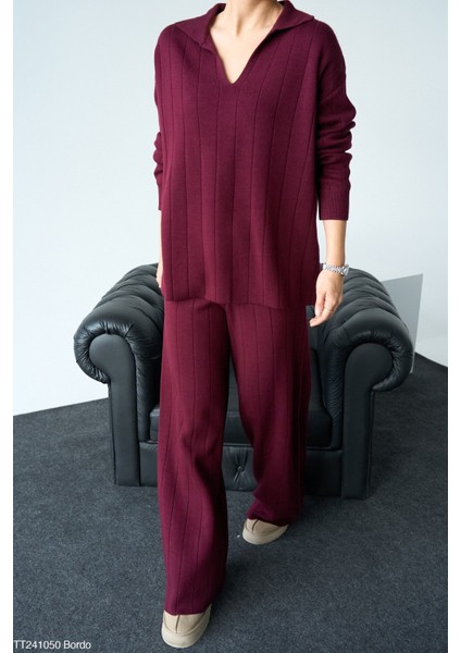 Kadın Triko Pantolon Kazak Ikili Takım