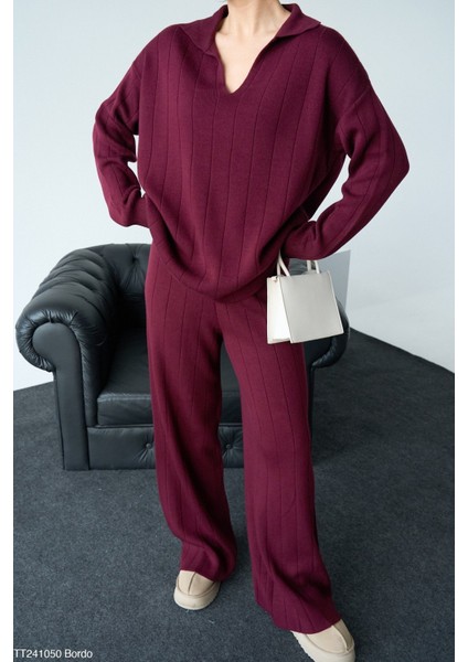 Kadın Triko Pantolon Kazak Ikili Takım modelleri