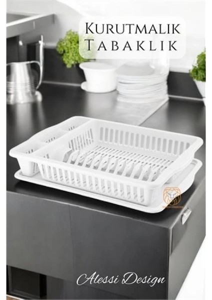 Bulaşık Durulama Sepeti Tabaklık Bulaşık Kurutmalık Beyaz Alessi
