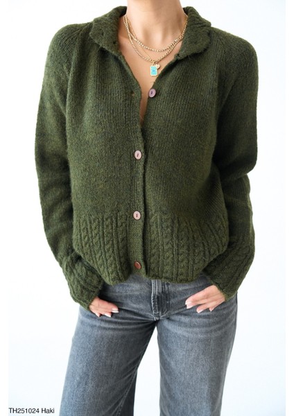 Erkek Yaka Düğmeli Triko Hırka