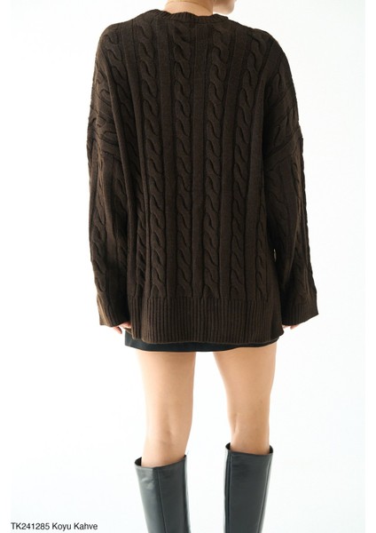 Kadın Örme Uzun Kışlık Triko Kazak modelleri