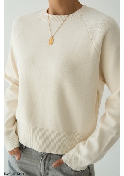 Kadın Bisiklet Yaka Basıc Regular Kesim Kazak fiyatları