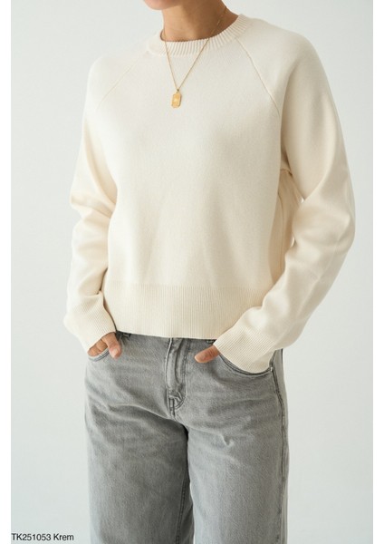 Kadın Bisiklet Yaka Basıc Regular Kesim Kazak modelleri