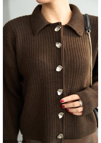 Kadın Erkek Yaka Fitilli Full Düğmeli Triko Hırka modelleri