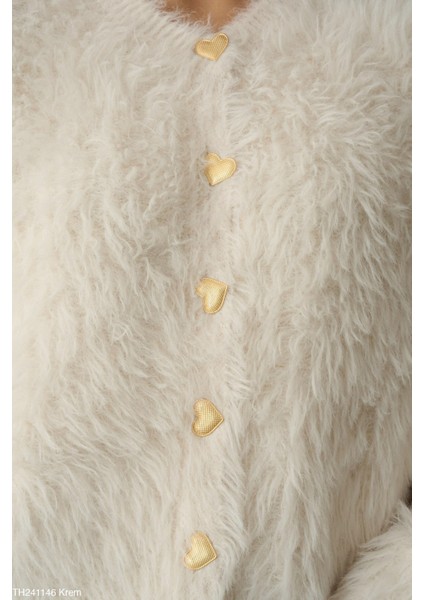 Kadın Peluş Bisiklet Yaka Düğmeli Kazak modelleri