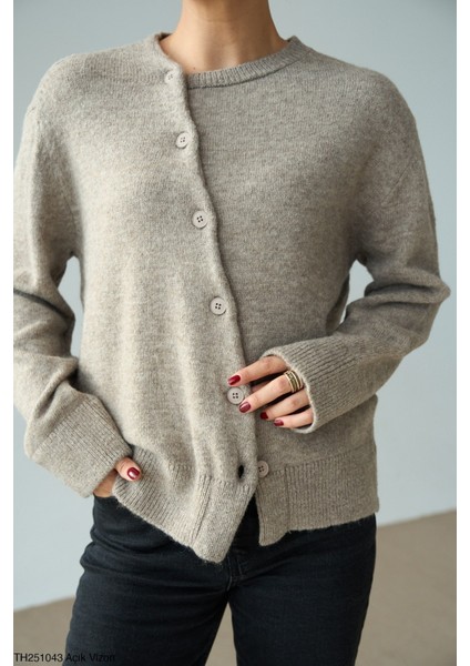 Kadın Full Düğmeli Sezonluk Asimetrik Triko Hırka fiyatları