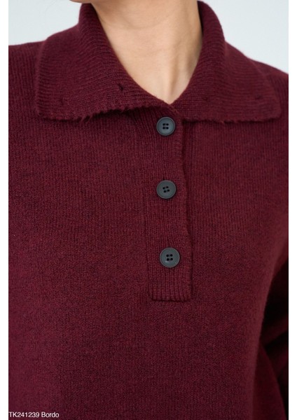 Kadın Erkek Yaka Yarım Düğmeli Kışlık Kazak modelleri