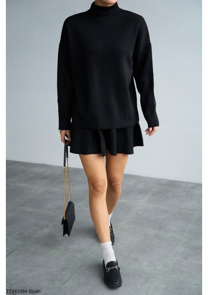 Kadın Triko Mini Etek-Kazak Ikili Takım fırsatları